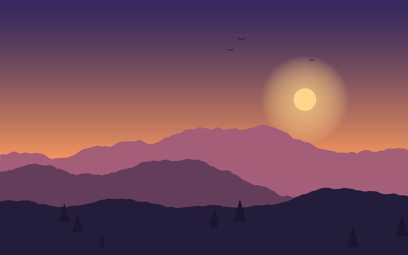 Ilustração de uma paisagem